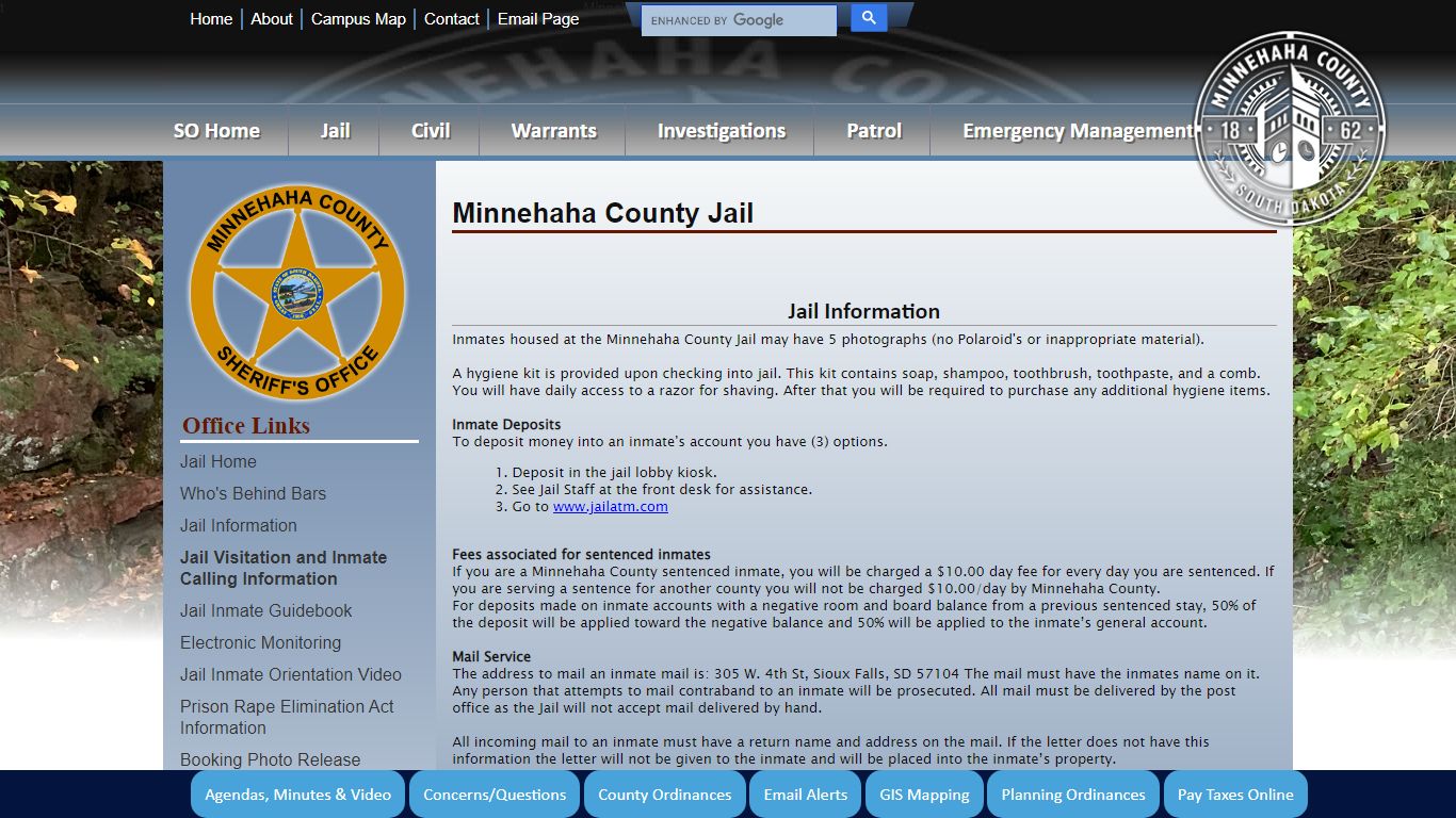 Minnehaha County, South Dakota Official Website - Jail