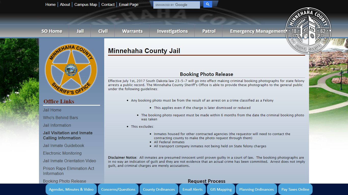 Minnehaha County, South Dakota Official Website - Jail